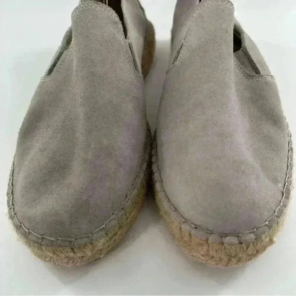 Fabiolas flats size 40 gray suede flatform Espadrilles coastal coastal granny